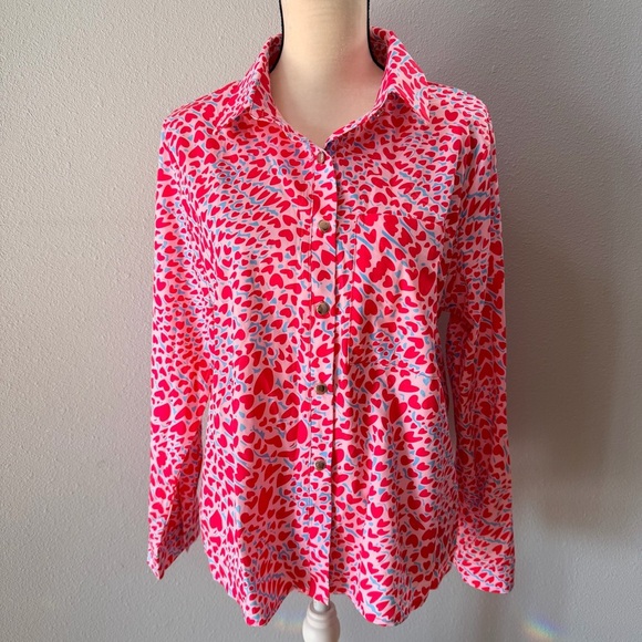 Tops - Stylish Pink, Red and White Women's Top Silky Feel